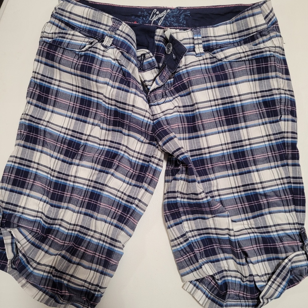 Blue Plaid Shorts